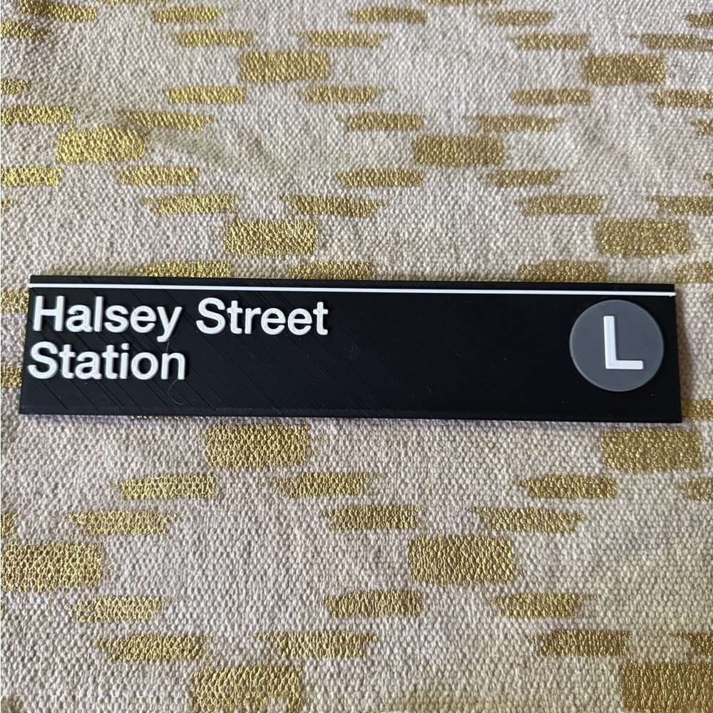 HALSEY ST STATION MTA sign metro transit train subway